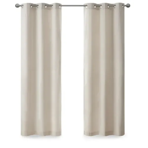Curtains & Drapes-Kirkland's Home Navy Ombre Stripe Curtain Panel Set, 84 In. Blue/White