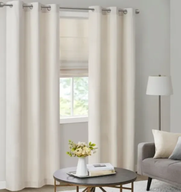 Curtains & Drapes-Kirkland's Home Navy Ombre Stripe Curtain Panel Set, 84 In. Blue/White