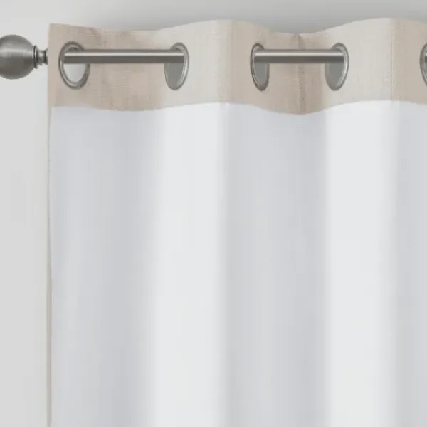 Curtains & Drapes-Kirkland's Home Navy Ombre Stripe Curtain Panel Set, 84 In. Blue/White