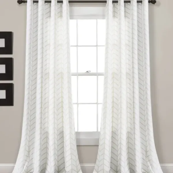 Curtains & Drapes-Kirkland's Home Navy Ombre Stripe Curtain Panel Set, 95 In. Blue/White