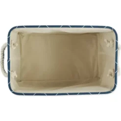 Baskets & Boxes-Kirkland's Home Navy Paw Trellis Round Basket, 12 In. Blue