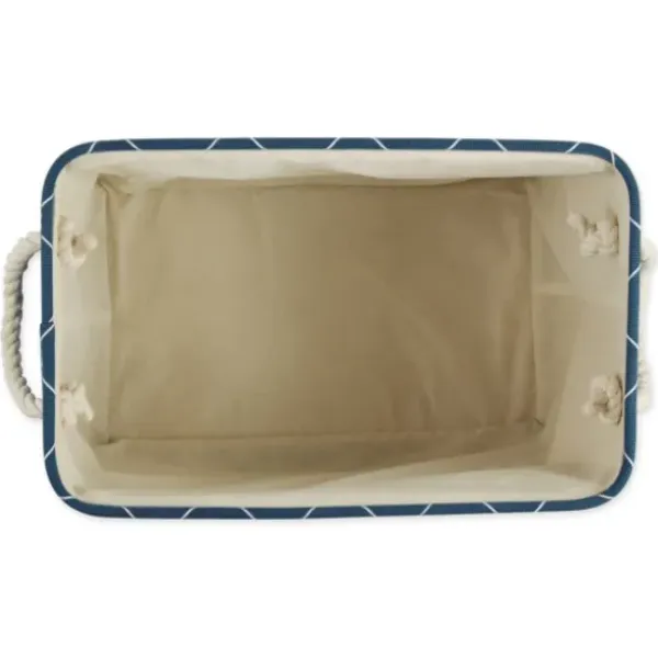 Baskets & Boxes-Kirkland's Home Navy Paw Trellis Round Basket, 12 In. Blue