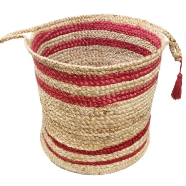 Baskets & Boxes-Kirkland's Home Navy Paw Trellis Round Basket, 15 In. Blue