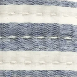 Blankets & Throws-Kirkland's Home Navy Pick Stitch Stripe Decorative Throw Blue/White