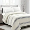 Quilts-Kirkland's Home Navy Pick Stitch Stripe Queen Quilt Blue/White