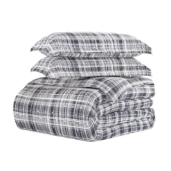 Duvets-Kirkland's Home Navy Plaid Polka Dot 2-Pc. Twin Duvet Cover Set Blue/White