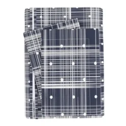 Duvets-Kirkland's Home Navy Plaid Polka Dot 2-Pc. Twin Duvet Cover Set Blue/White