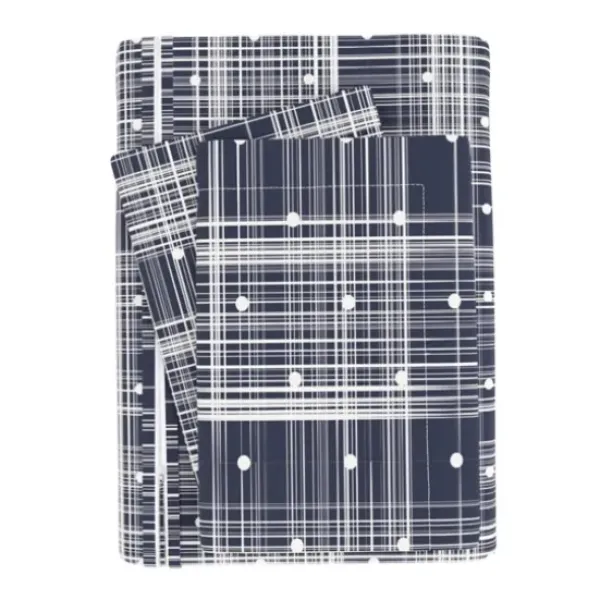 Duvets-Kirkland's Home Navy Plaid Polka Dot 2-Pc. Twin Duvet Cover Set Blue/White