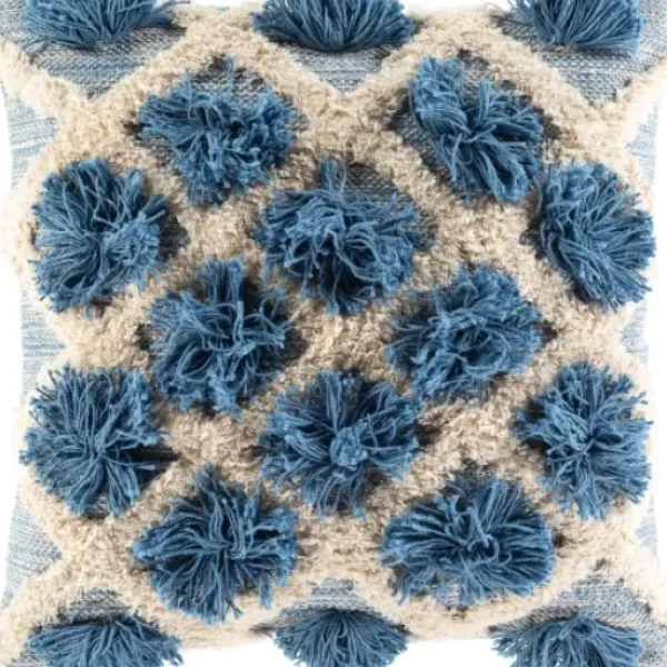Pillows-Kirkland's Home Navy Pom Pom Pillow Blue