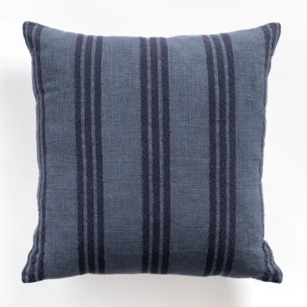 Pillows-Kirkland's Home Navy Providence Stripe Pillow Blue