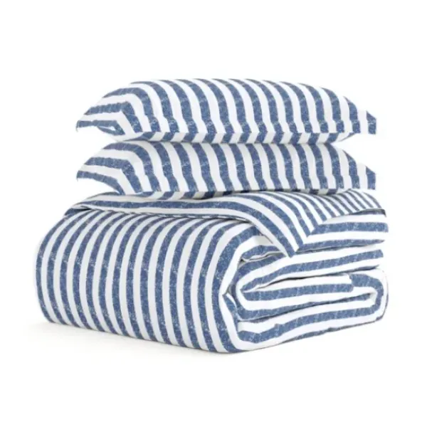 Duvets-Kirkland's Home Navy Rugged Stripe 2-Pc. Twin Duvet Cover Set Blue/White