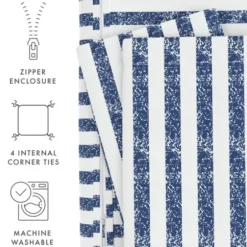 Duvets-Kirkland's Home Navy Rugged Stripe 2-Pc. Twin Duvet Cover Set Blue/White
