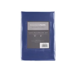 Bed Sheets-Kirkland's Home Navy Satin King 2-Pc. Pillow Case Set Blue