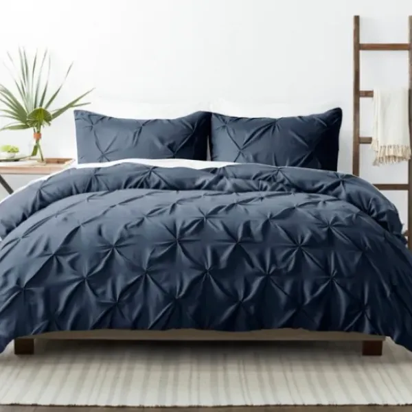 Duvets-Kirkland's Home Navy Soft Pinched 3-Pc. King Duvet Cover Set Blue