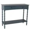 Console Tables-Kirkland's Home Navy Spindle 2-Drawer Console Table Blue