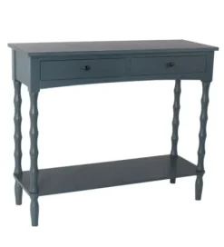 Console Tables-Kirkland's Home Navy Spindle 2-Drawer Console Table Blue