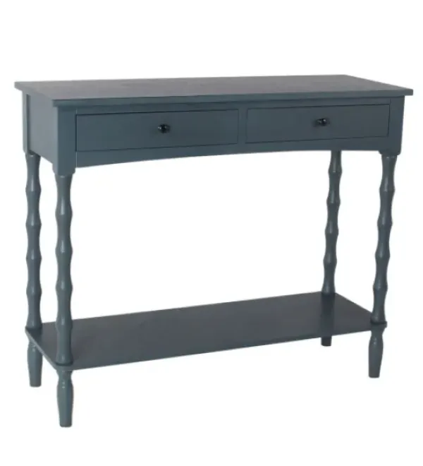 Console Tables-Kirkland's Home Navy Spindle 2-Drawer Console Table Blue