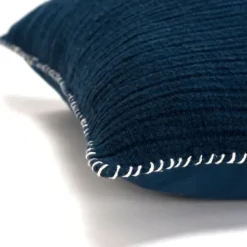 Pillows-Kirkland's Home Navy Subtle Striped Oversized Pillow Blue
