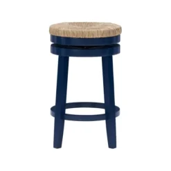 Bar Stools & Counter Height Stools-Kirkland's Home Navy Swivel Frame Counter Stool Blue