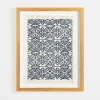 Wall Plaques-Kirkland's Home Navy Tapestry Framed Wall Plaque Blue/White