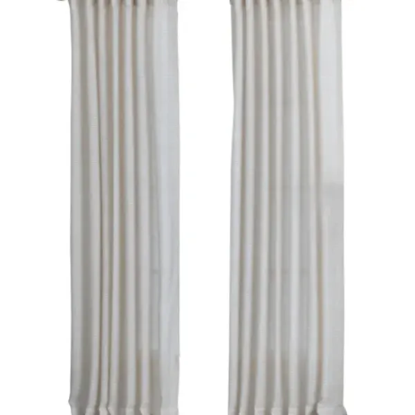 Curtains & Drapes-Kirkland's Home Navy Top Knotted Burlap Curtain Panel Set, 95 In. Blue