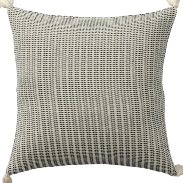 Pillows-Kirkland's Home Navy Trapeze Organic Cotton Throw Pillow Navy/Ivory