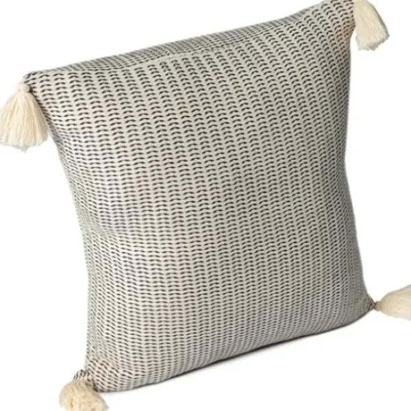 Pillows-Kirkland's Home Navy Trapeze Organic Cotton Throw Pillow Navy/Ivory
