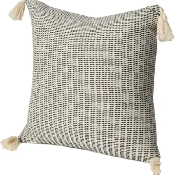 Pillows-Kirkland's Home Navy Trapeze Organic Cotton Throw Pillow Navy/Ivory