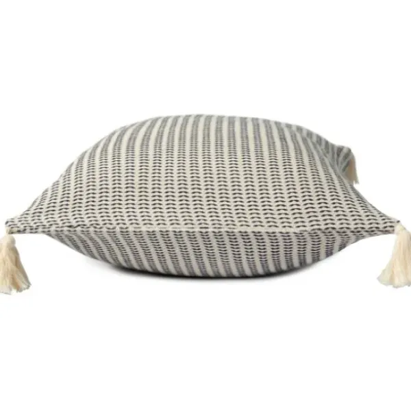 Pillows-Kirkland's Home Navy Trapeze Organic Cotton Throw Pillow Navy/Ivory