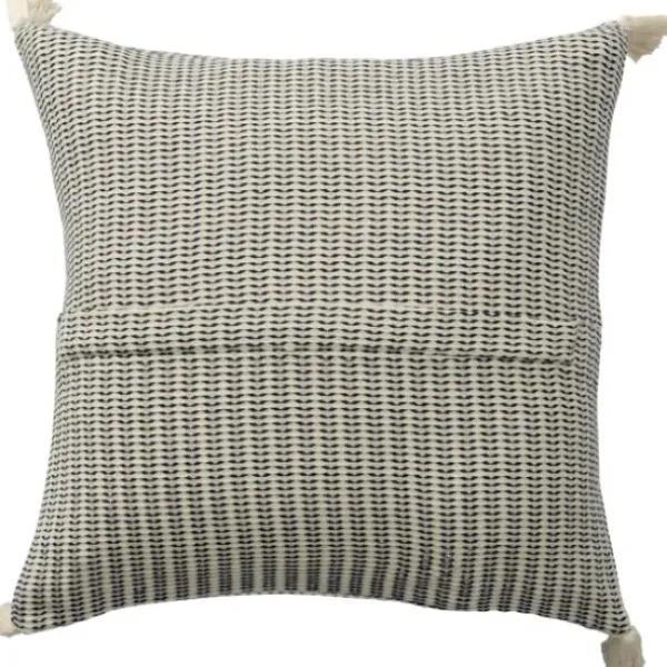 Pillows-Kirkland's Home Navy Trapeze Organic Cotton Throw Pillow Navy/Ivory
