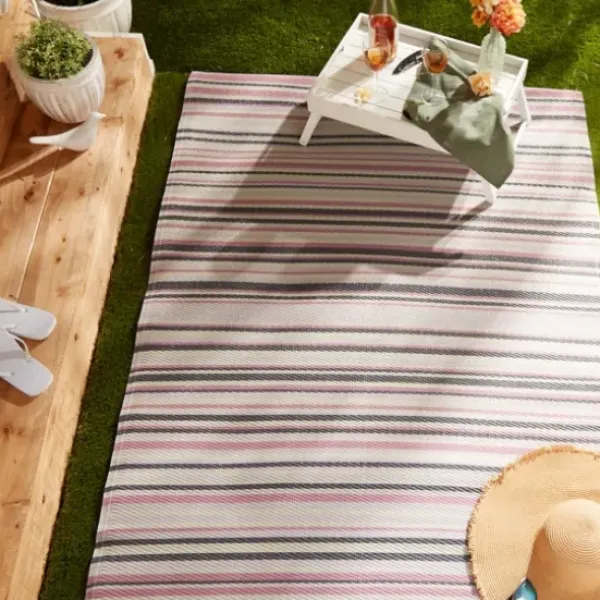 Outdoor Rugs-Kirkland's Home Navy Trellis Outdoor Area Rug, 5X7 Blue
