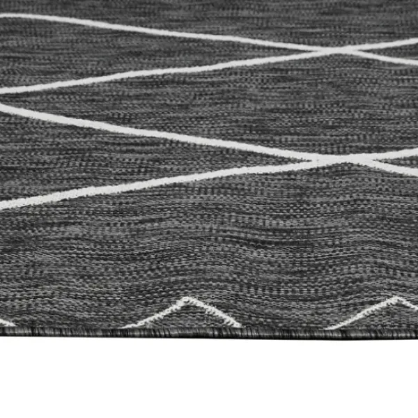 Outdoor Rugs-Kirkland's Home Navy Trellis Outdoor Area Rug, 7X10 Tan/Black/Blue
