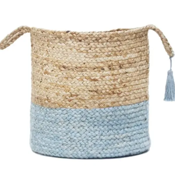 Baskets & Boxes-Kirkland's Home Navy Trellis Paw Print Storage Basket, 16 In. Blue