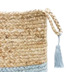 Baskets & Boxes-Kirkland's Home Navy Trellis Paw Print Storage Basket, 16 In. Blue