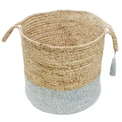 Baskets & Boxes-Kirkland's Home Navy Trellis Paw Print Storage Basket, 16 In. Blue