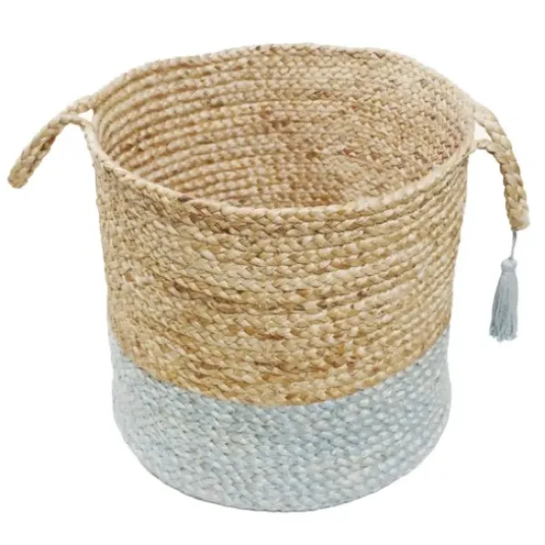 Baskets & Boxes-Kirkland's Home Navy Trellis Paw Print Storage Basket, 16 In. Blue