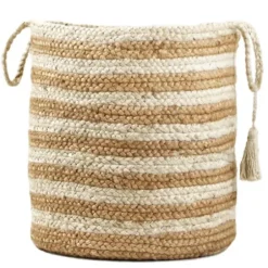 Baskets & Boxes-Kirkland's Home Navy Trellis Paw Print Storage Basket, 18 In. Blue
