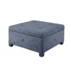 Benches & Ottomans-Kirkland's Home Navy Tufted Square Storage Ottoman Blue