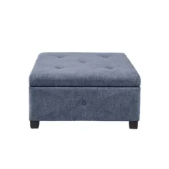Benches & Ottomans-Kirkland's Home Navy Tufted Square Storage Ottoman Blue