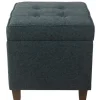 Benches & Ottomans-Kirkland's Home Navy Tufted Upholstered Storage Ottoman Blue
