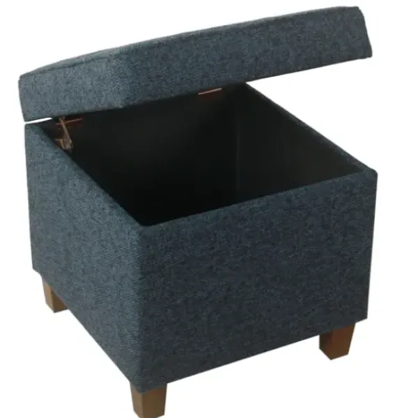 Benches & Ottomans-Kirkland's Home Navy Tufted Upholstered Storage Ottoman Blue