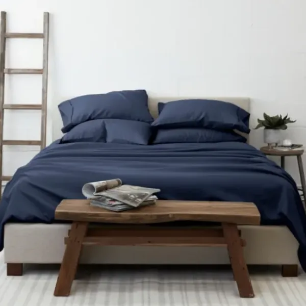 Bed Sheets-Kirkland's Home Navy Ultra Soft 6-Pc. Queen Sheet Set Blue