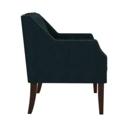 Accent Chairs-Kirkland's Home Navy Upholstered Button Tufted Accent Chair Blue