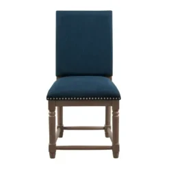 Dining Chairs-Kirkland's Home Navy Upholstered Wood Dining Chairs, Set Of 2 Blue