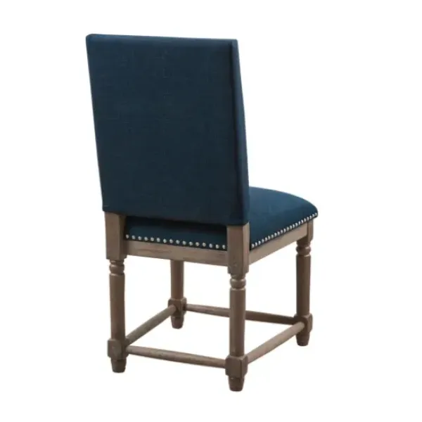 Dining Chairs-Kirkland's Home Navy Upholstered Wood Dining Chairs, Set Of 2 Blue