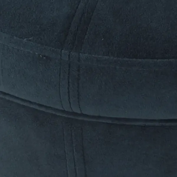 Benches & Ottomans-Kirkland's Home Navy Velvet Upholstered Round Storage Ottoman Blue