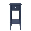 Accent & End Tables-Kirkland's Home Navy Wood Coastal Compact Accent Table Blue