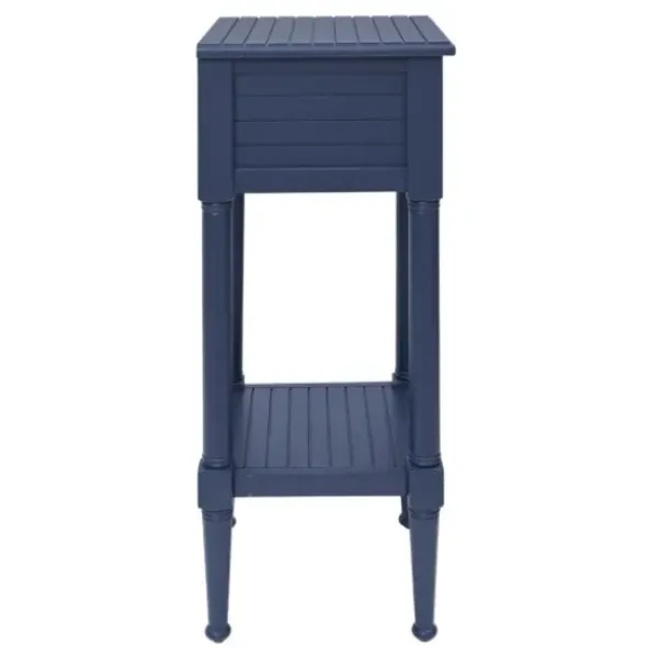 Accent & End Tables-Kirkland's Home Navy Wood Coastal Compact Accent Table Blue