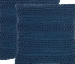 Pillows-Kirkland's Home Navy Woven Stripes Throw Pillows, Set Of 2 Blue