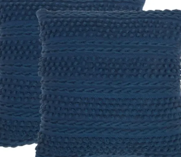 Pillows-Kirkland's Home Navy Woven Stripes Throw Pillows, Set Of 2 Blue